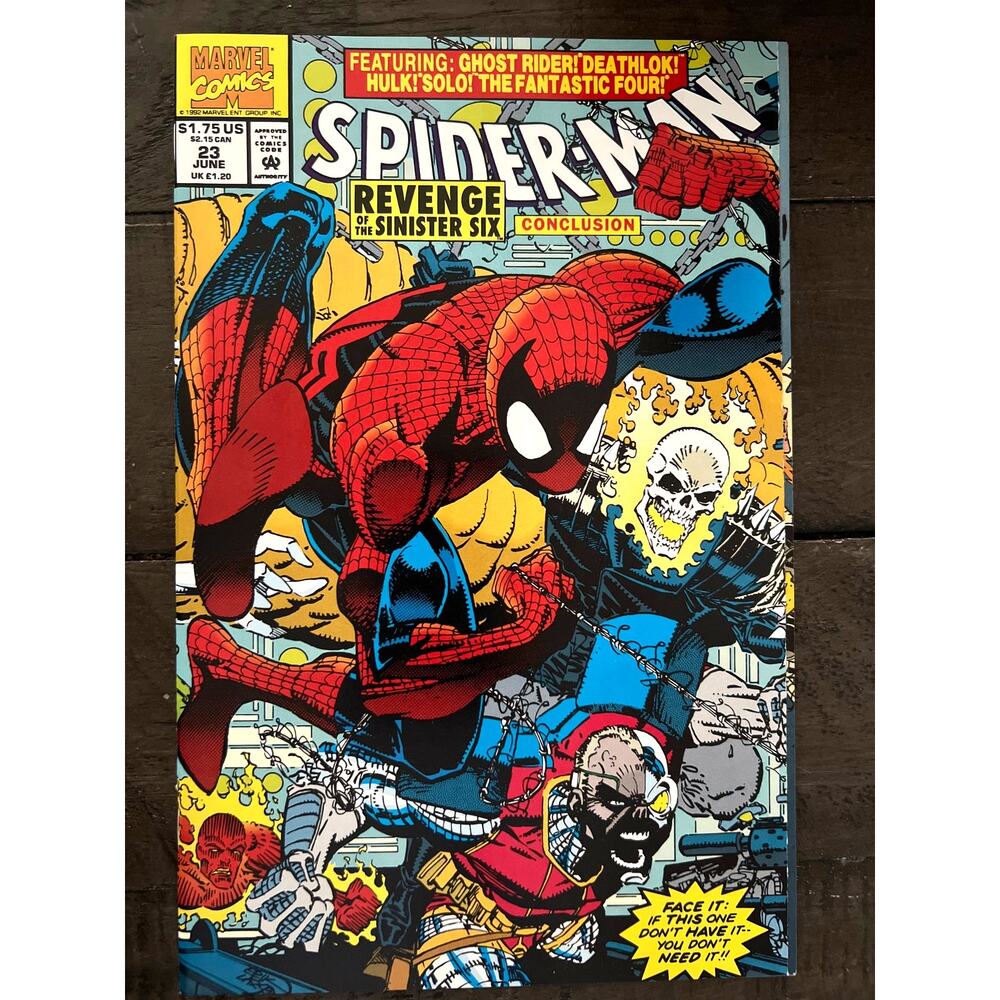VINTAGE 1992 Marvel "SPIDER-MAN" #23 - M - STAR-STUDDED CROSSOVER!